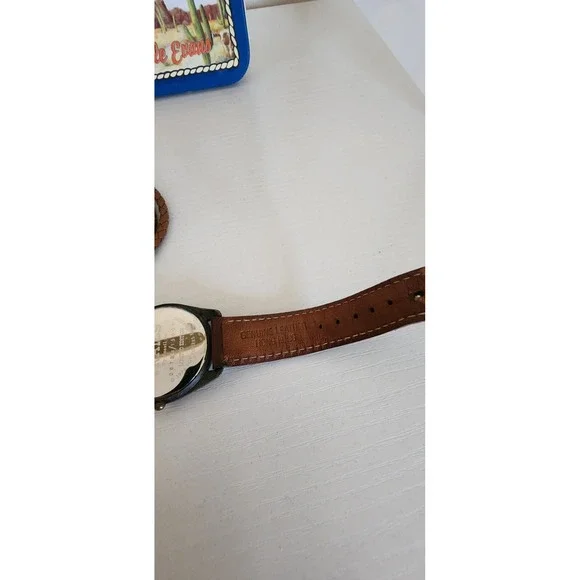 Roy Rogers Leather Fossil Watch Bolo Small Tin Lunch Snack Box Authentic